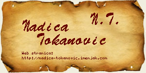 Nadica Tokanović vizit kartica